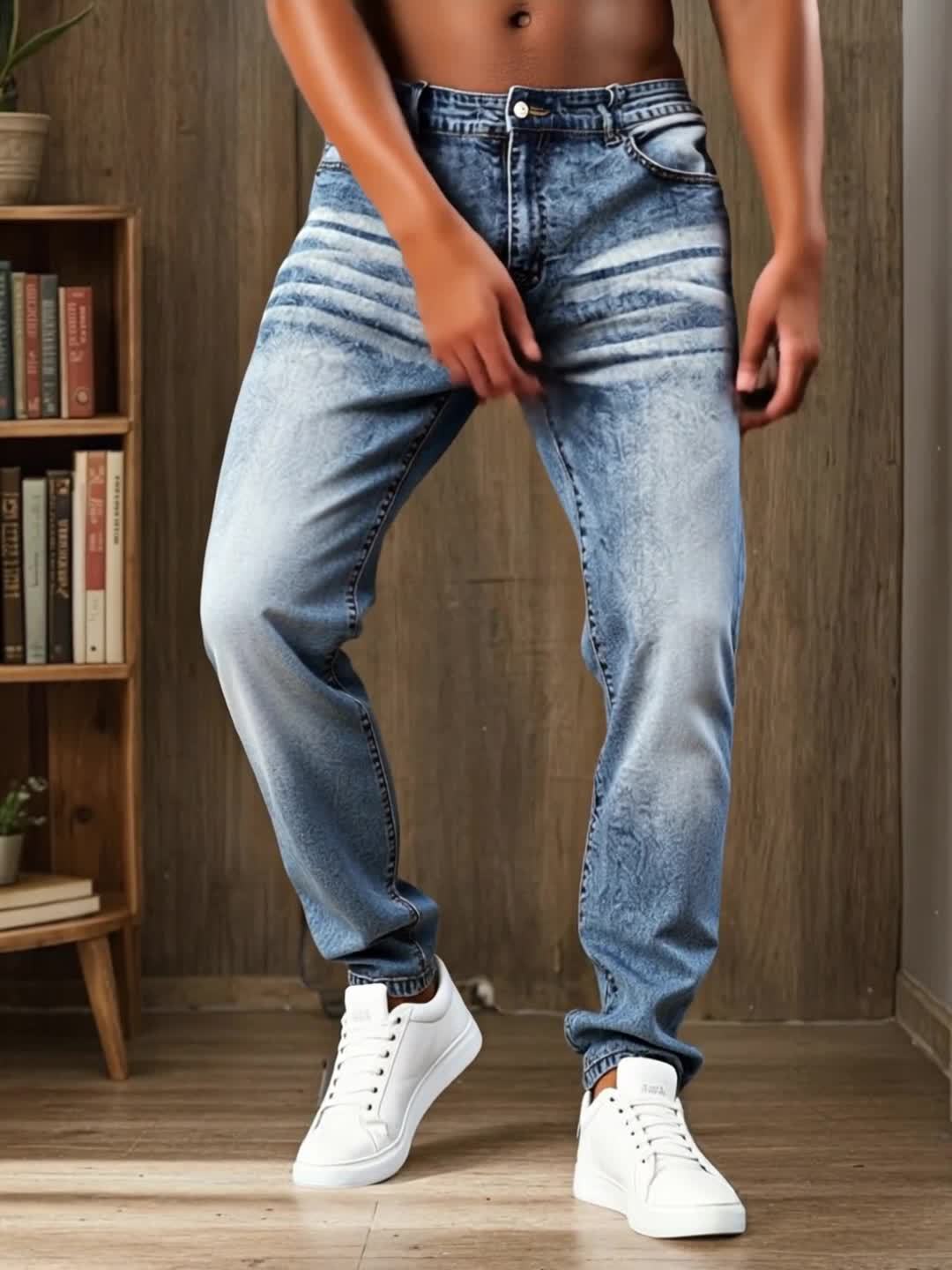 Men's Slim Fit Jeans - Classic Wash Clean Finish Travel 625125