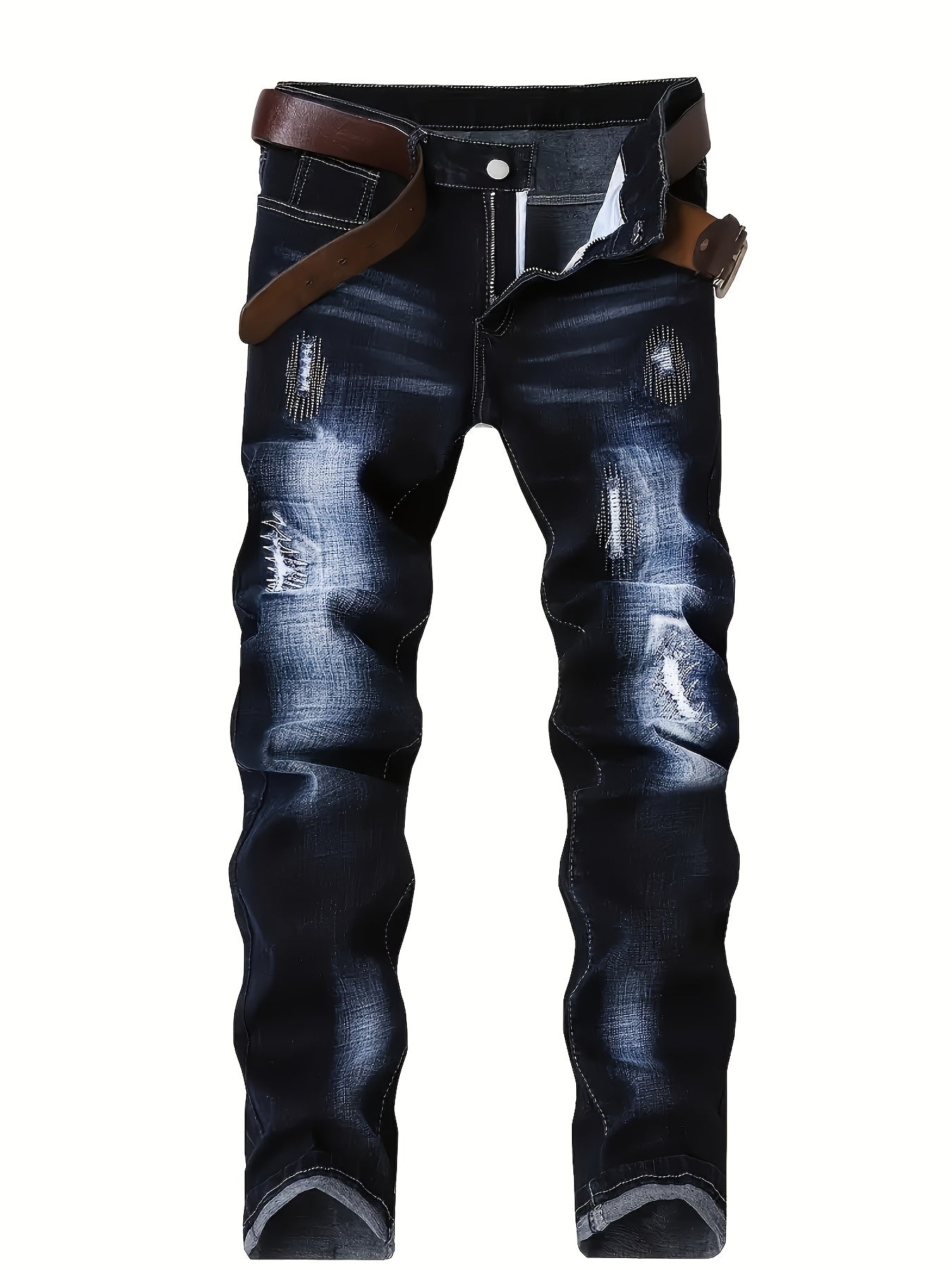 Men's Slim Fit Jeans - Classic Wash Clean Finish Travel