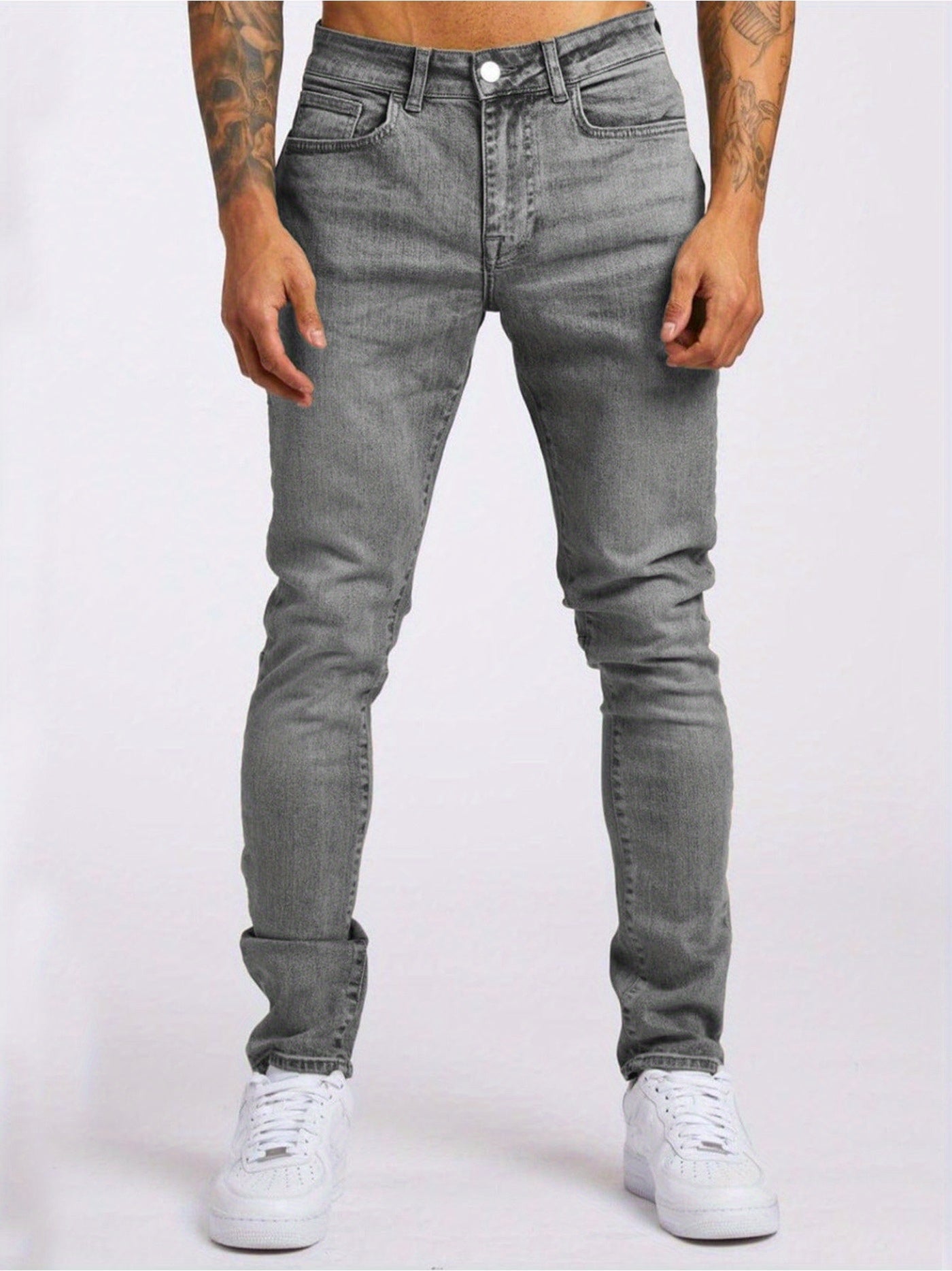 Men's Grey Slim-Fit Jeans - product view 6