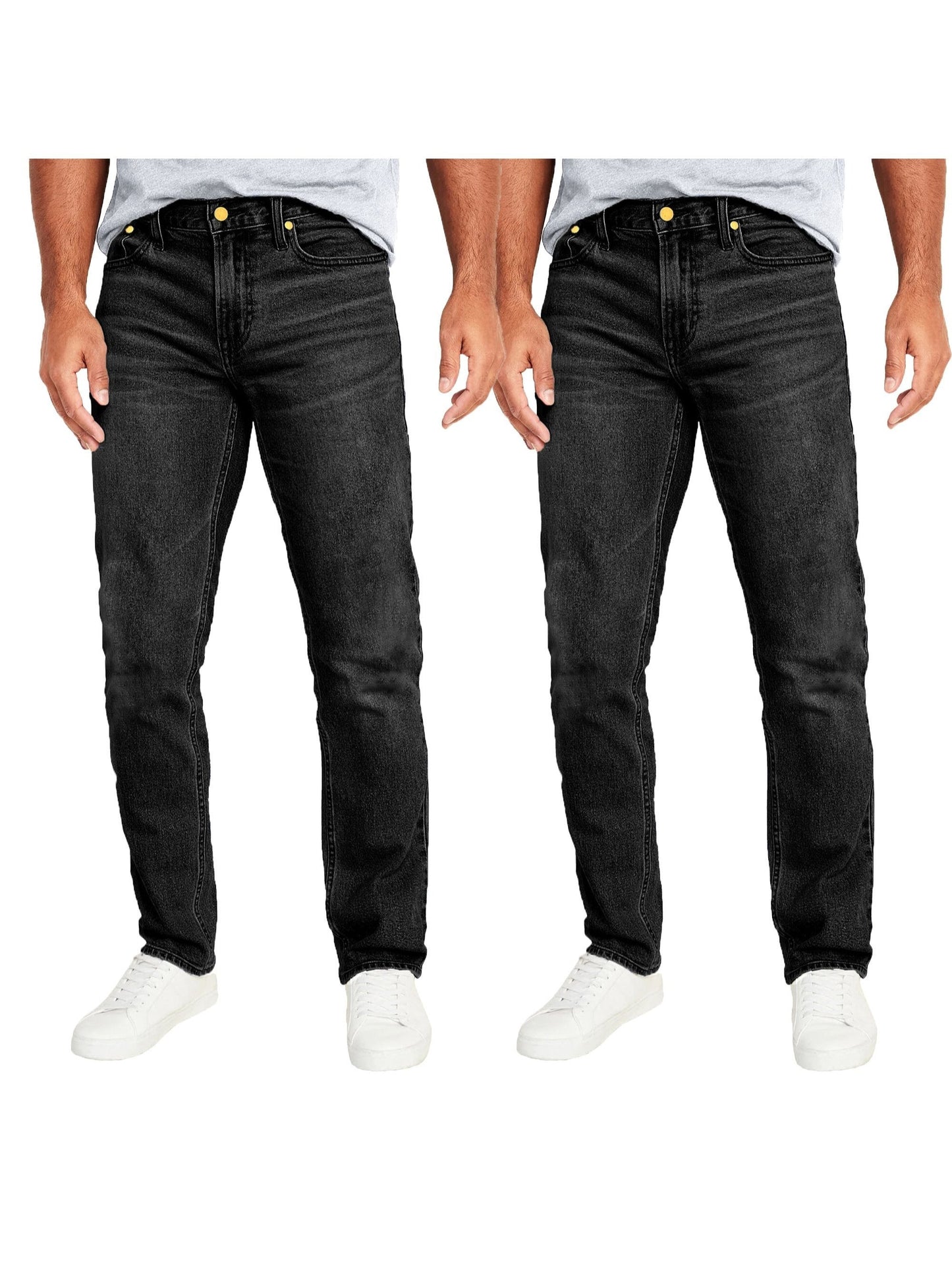 Men's Grey-Grey Cotton Slim-Fit Jeans - product view 10