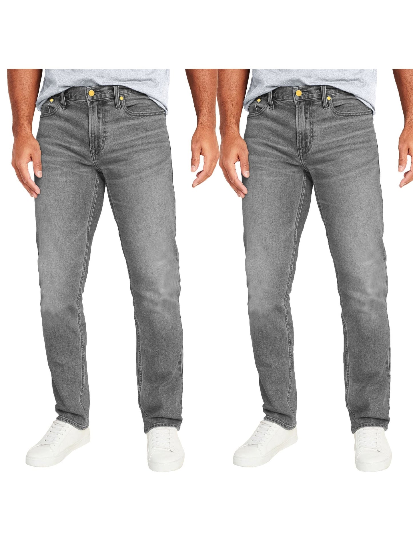 Men's Grey-Grey Cotton Slim-Fit Jeans - product view 6