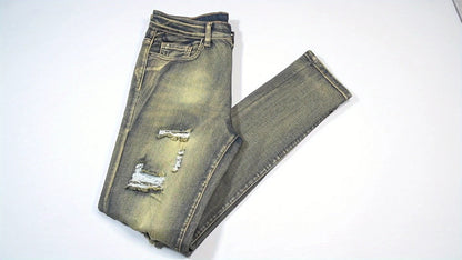 Men's Slim Fit Jeans - Classic Wash Distressed