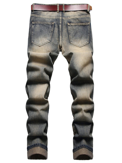 Men's Slim Fit Jeans - Classic Wash Distressed