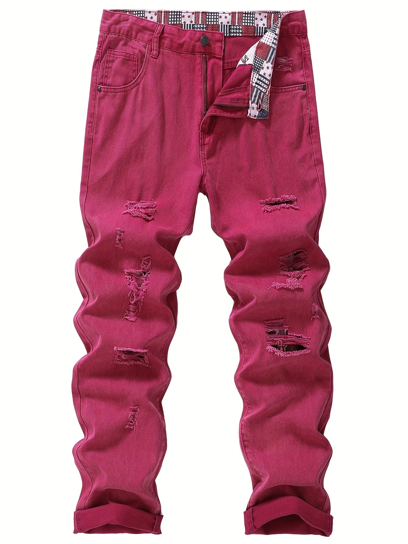 Men's Slim Fit Jeans - Classic Wash Distressed Everyday 488613