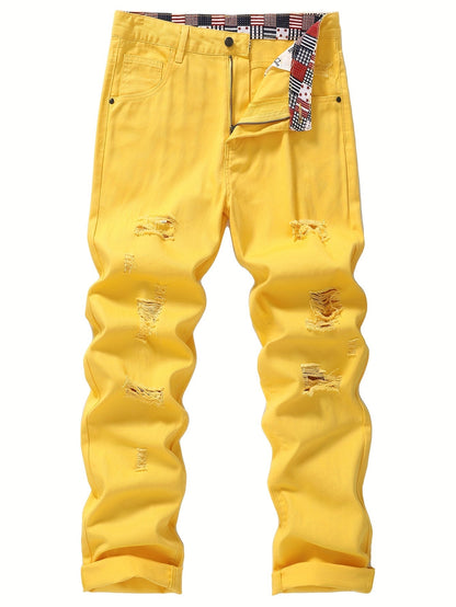 Men's White Denim Jeans - product view 36