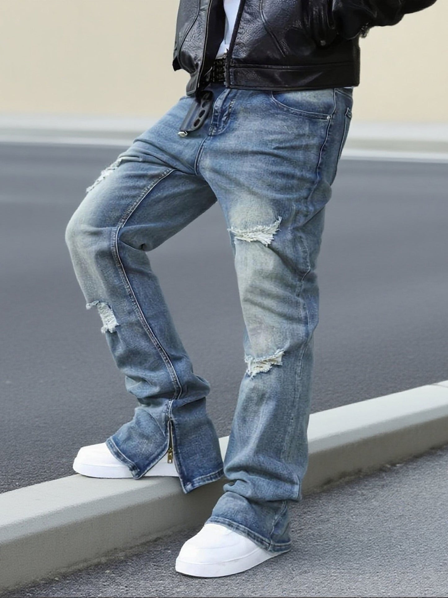 Men's Blue Denim Slim-Fit Jeans - product view 5