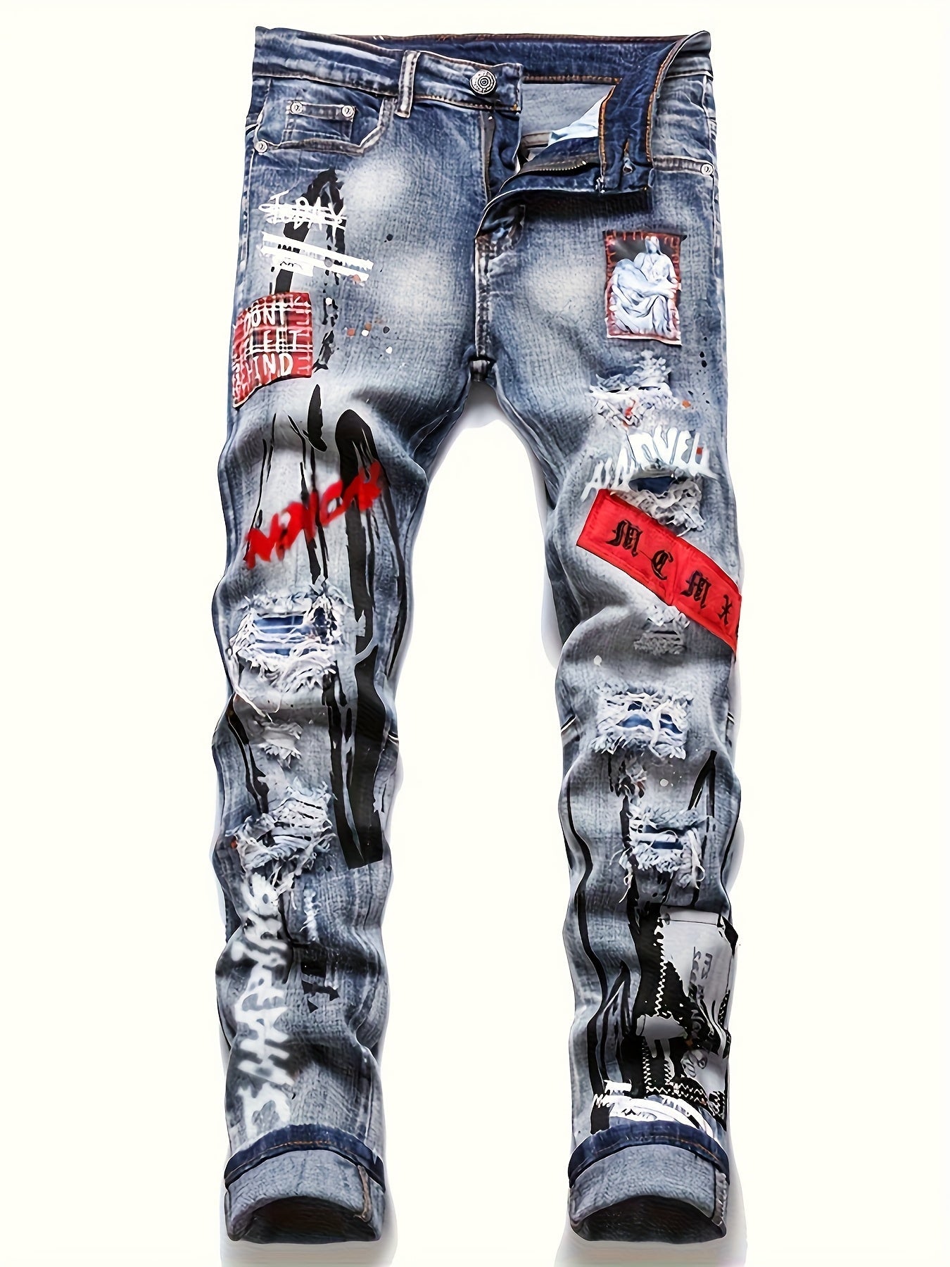 Men's Blue Denim Slim-Fit Jeans - product view 3