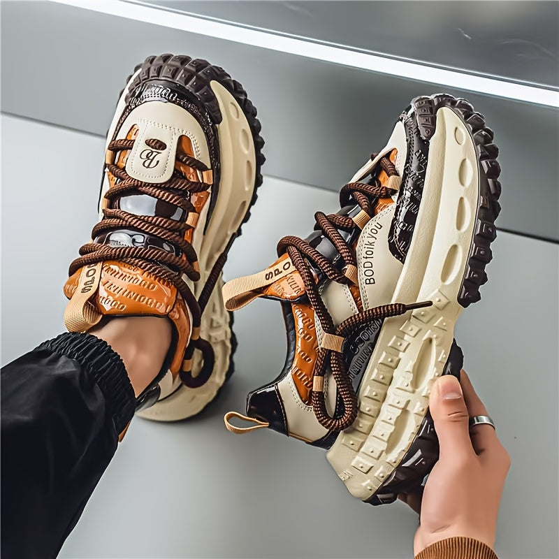 Men's Dark Brown Lace Graphic Shoes - product view 3