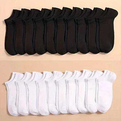 Men's Solid Color Ankle Socks - 40-Pair Pack