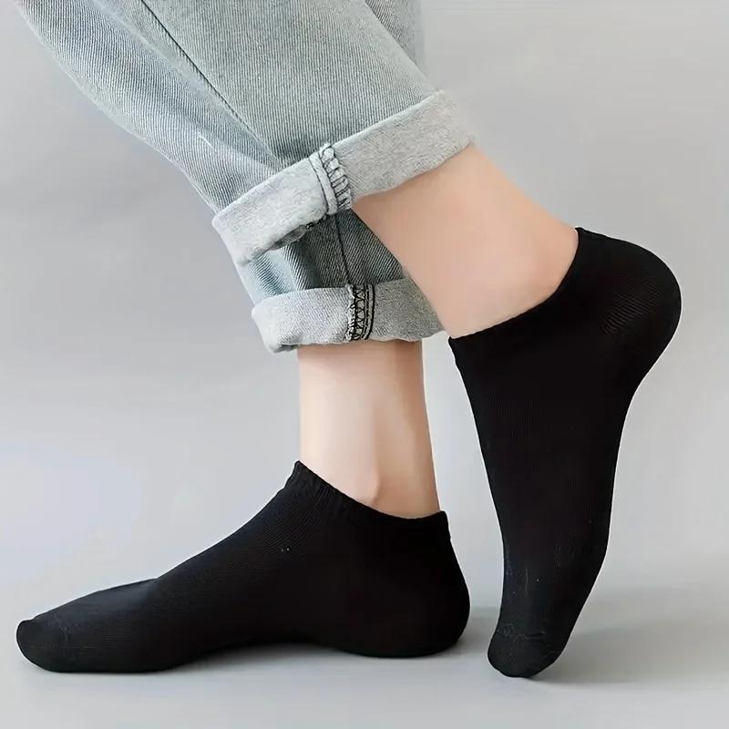 Men's Solid Color Ankle Socks - 40-Pair Pack
