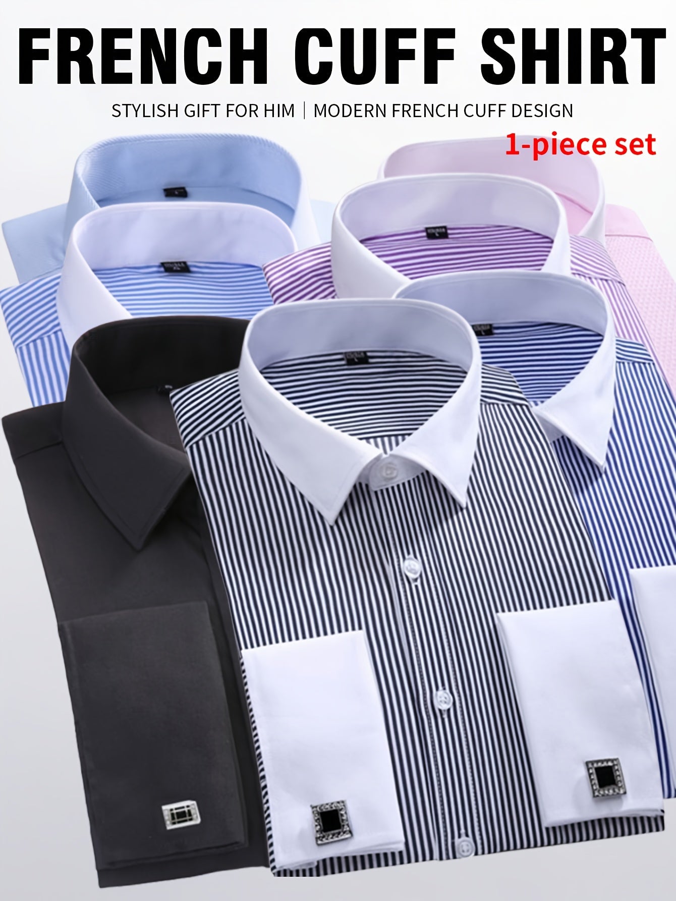 Men's Pale Pinkish Gray Long-Sleeve Dress - product view 30