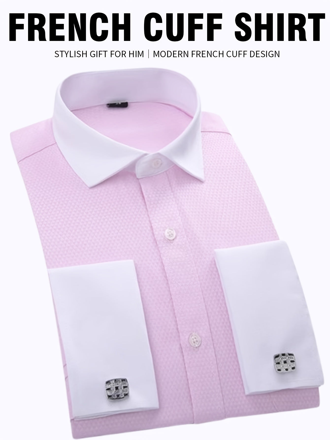 Men's Solid Color Dress Shirt - Classic Neck Short Sleeve 265829
