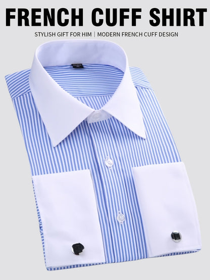 Men's Solid Color Dress Shirt - Classic Neck Short Sleeve 265829