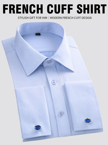 Men's Solid Color Dress Shirt - Classic Neck Short Sleeve 265829