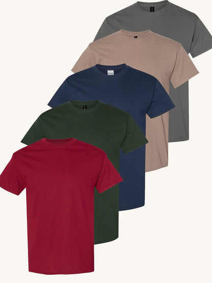 Men's Solid Color T-Shirt - Classic Neck Short Sleeve 079589