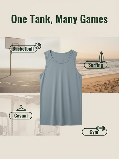 Men's Solid Color T-Shirt - Sleeveless 473957