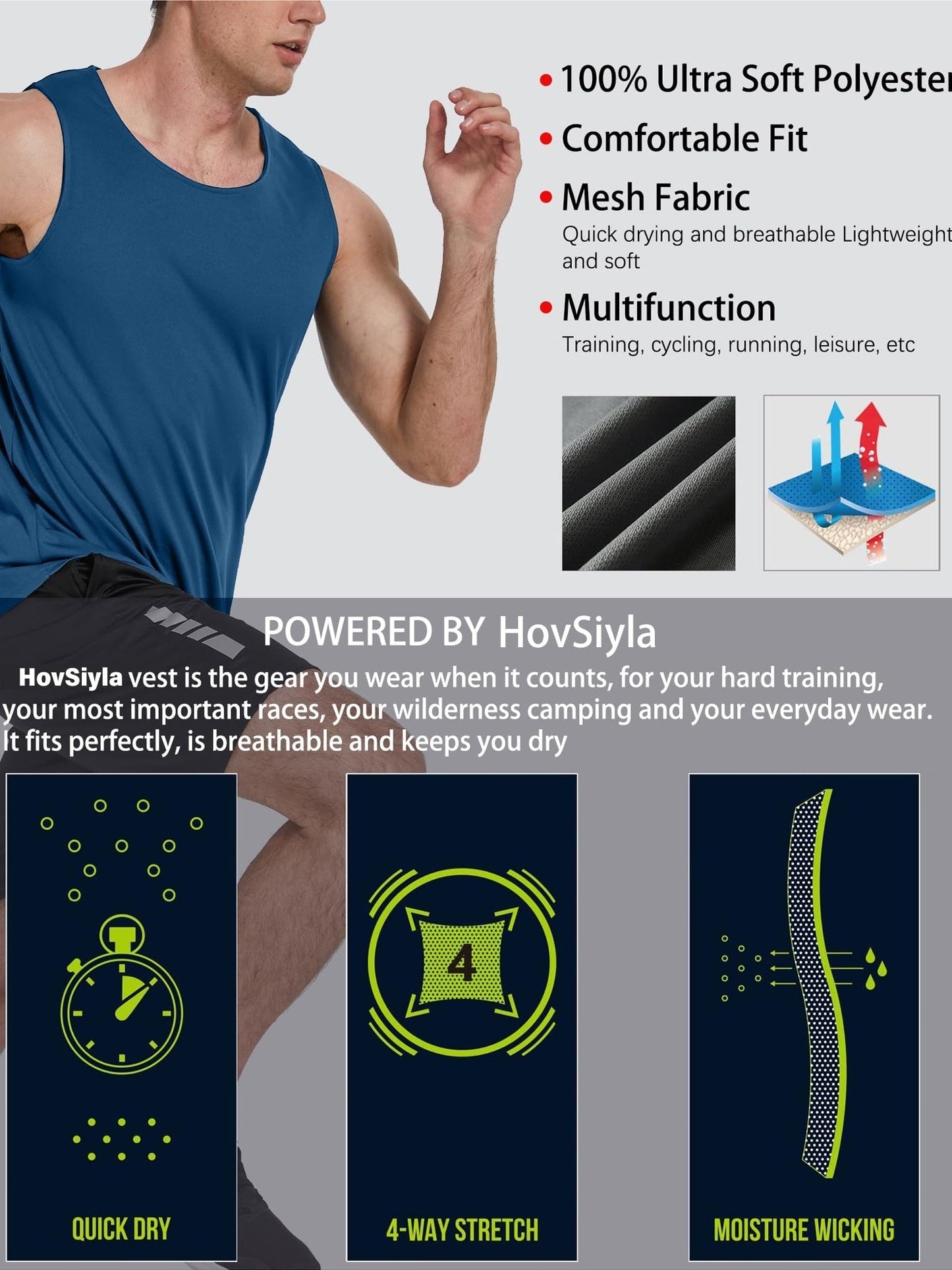 Men's Solid Color T-Shirt - Sleeveless 473957