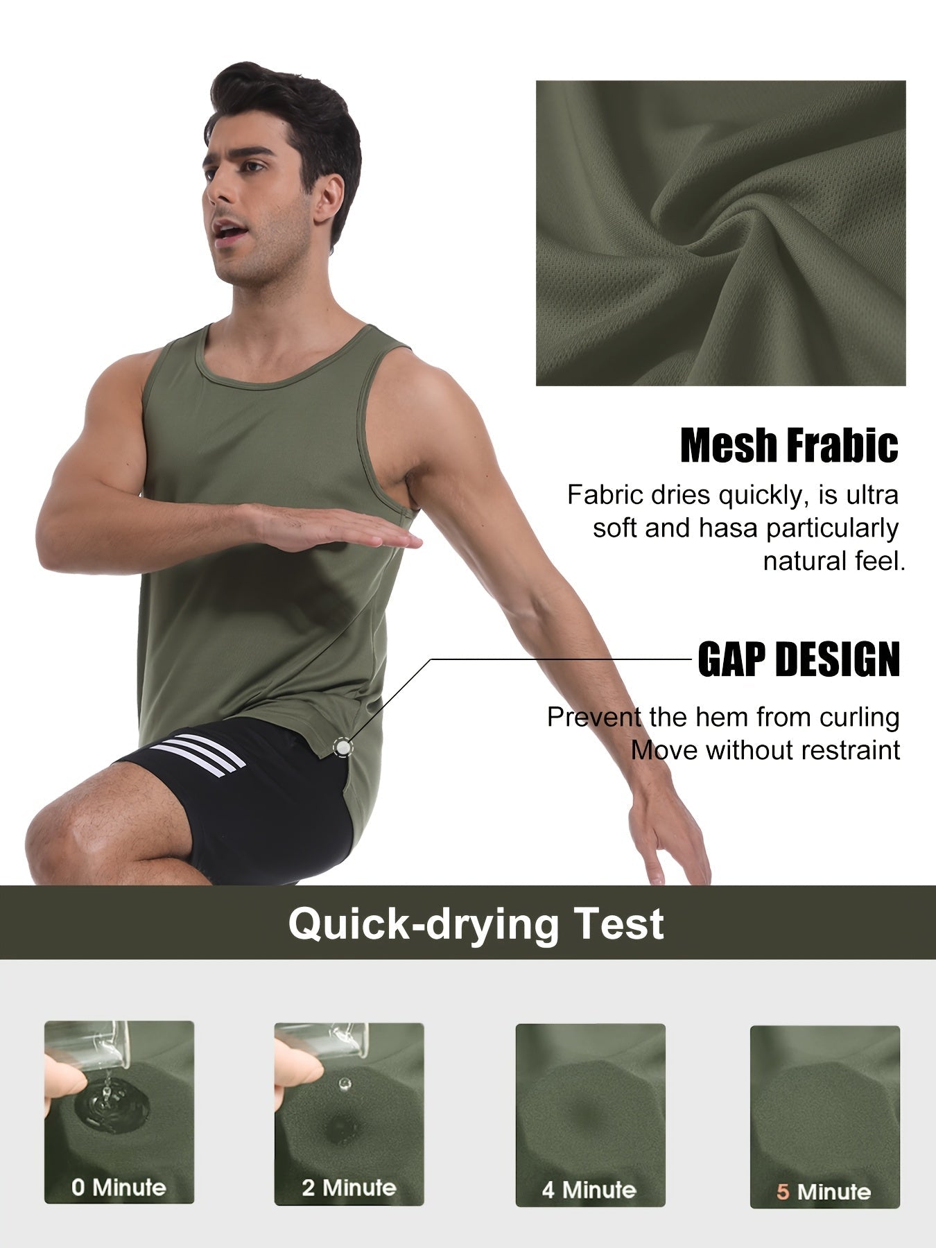 Men's Solid Color T-Shirt - Sleeveless 473957