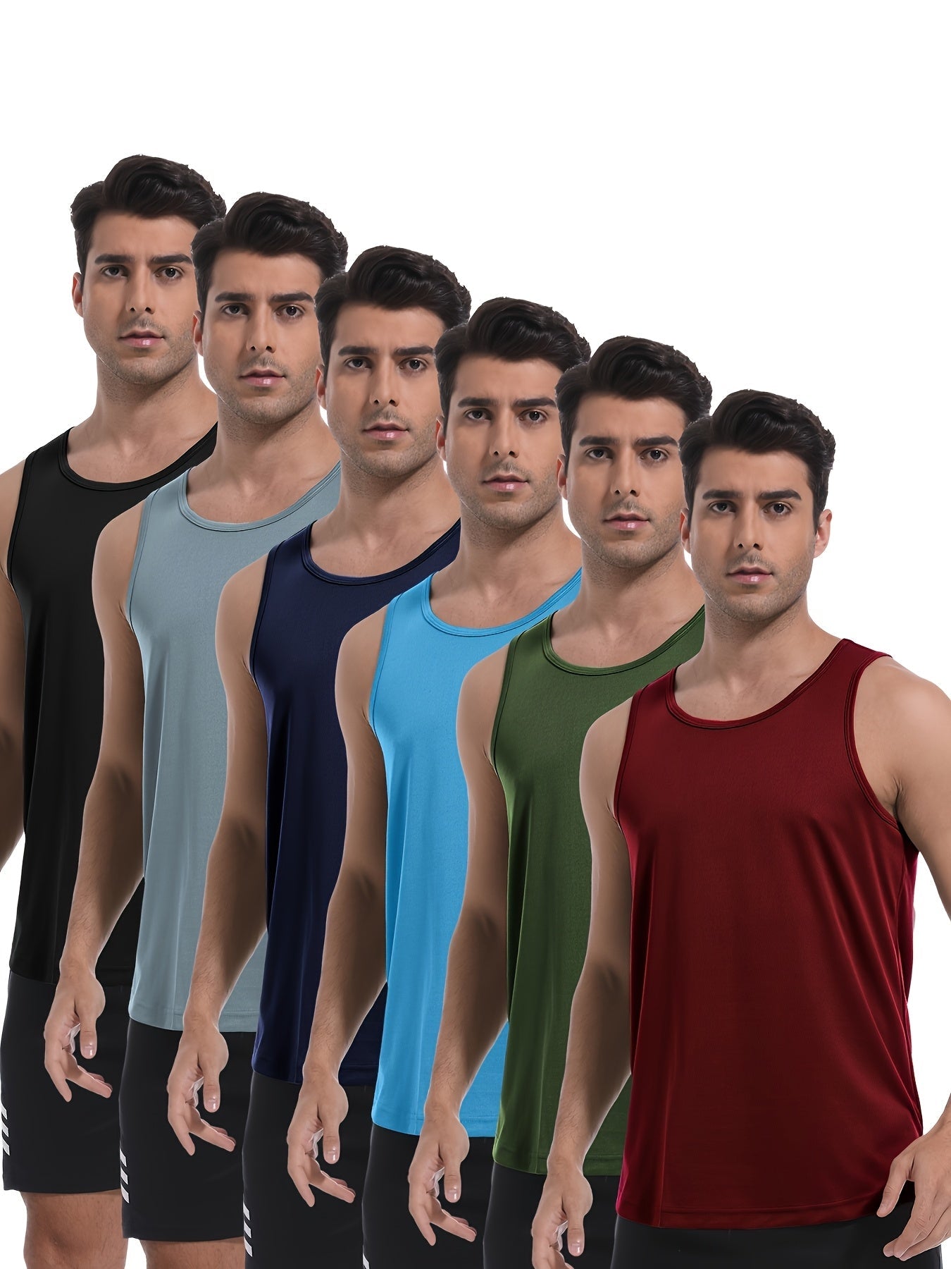 Men's Solid Color T-Shirt - Sleeveless 473957