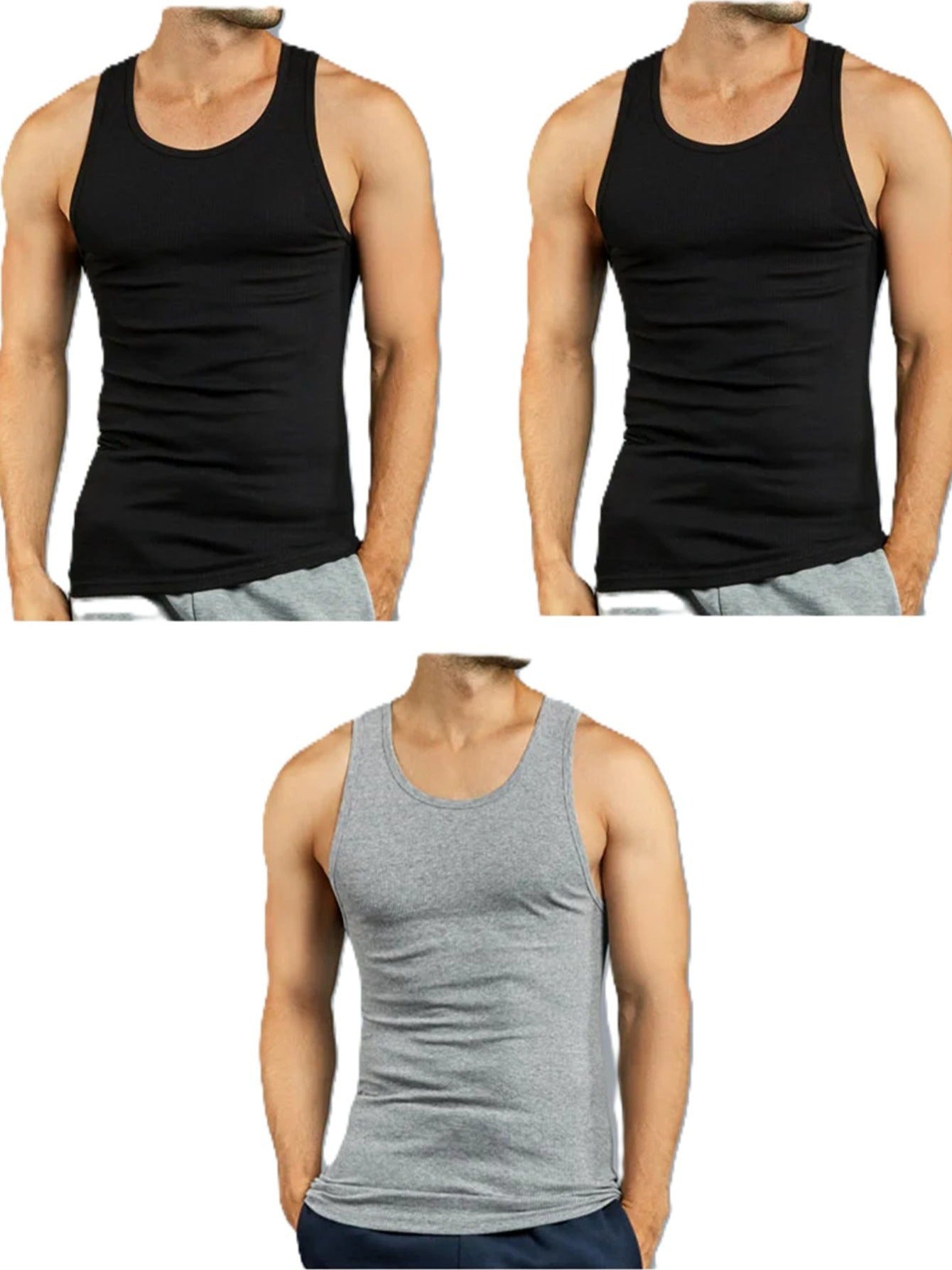 Men's 2 BLACK / 1 GREY Cotton Shirt - product view 7