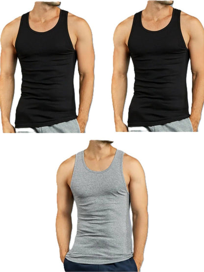 Men's 2 BLACK / 1 GREY Cotton Shirt - product view 7