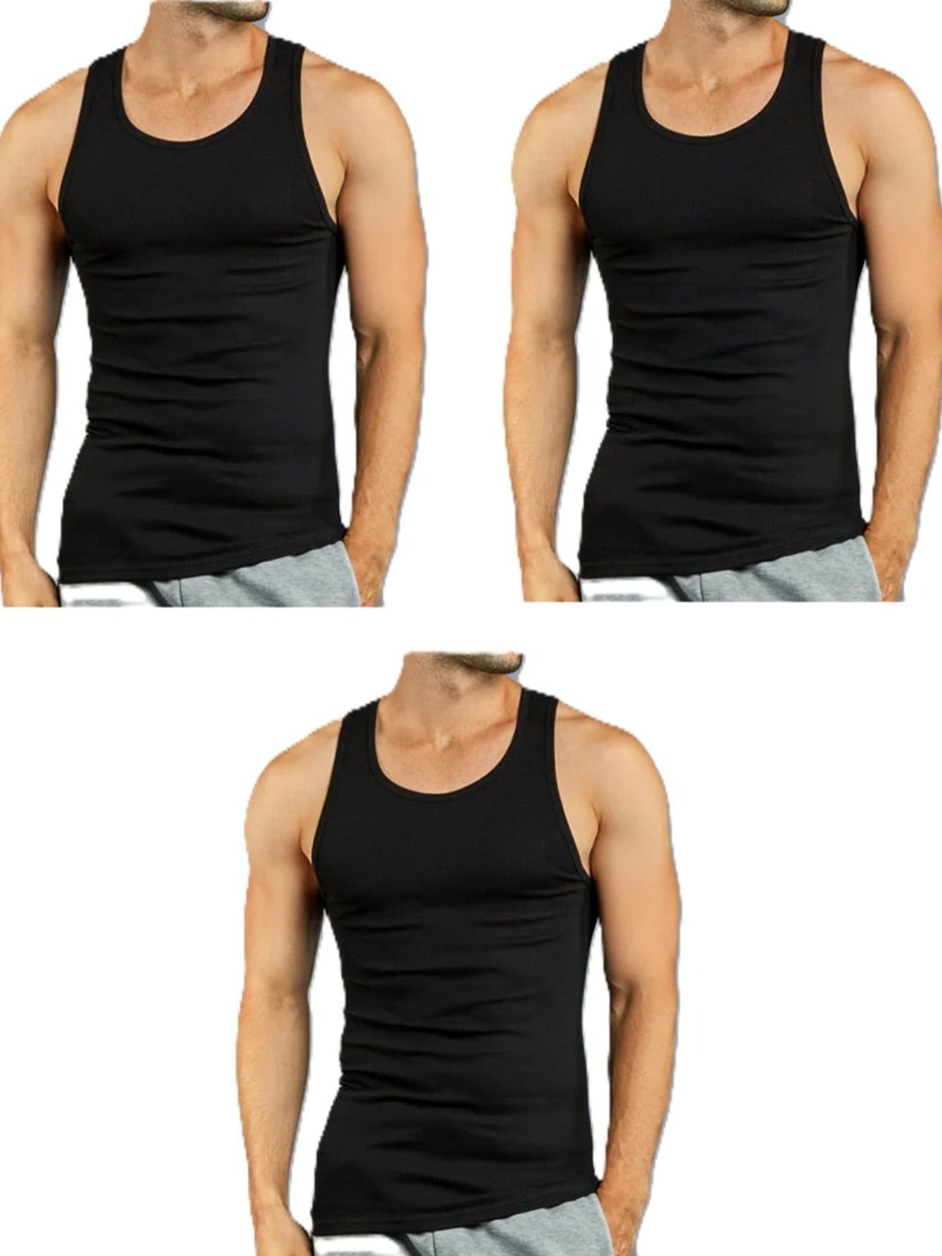 Men's 2 BLACK / 1 GREY Cotton Shirt - product view 1