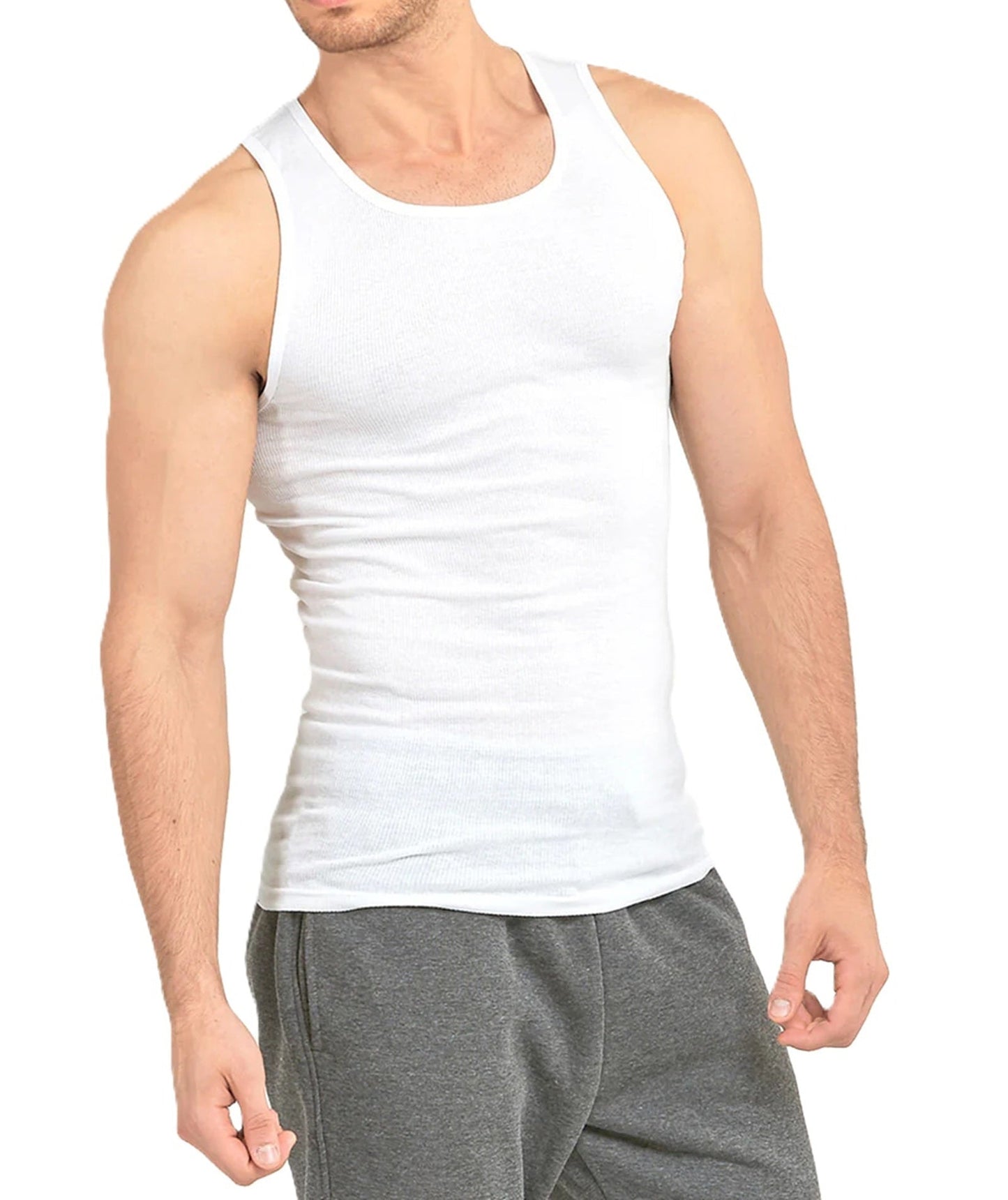 Men's Solid Color Tank Top - Classic Neck Sleeveless 898789