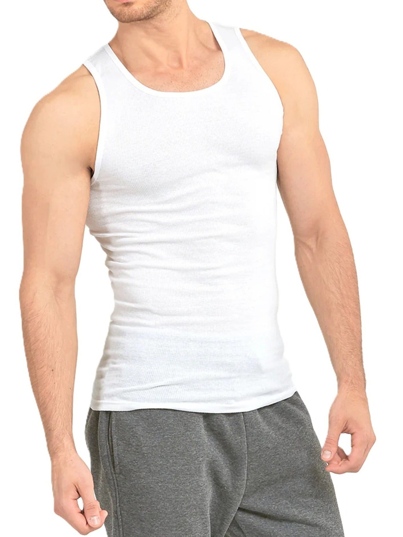 Men's Solid Color Tank Top - Classic Neck Sleeveless 898789