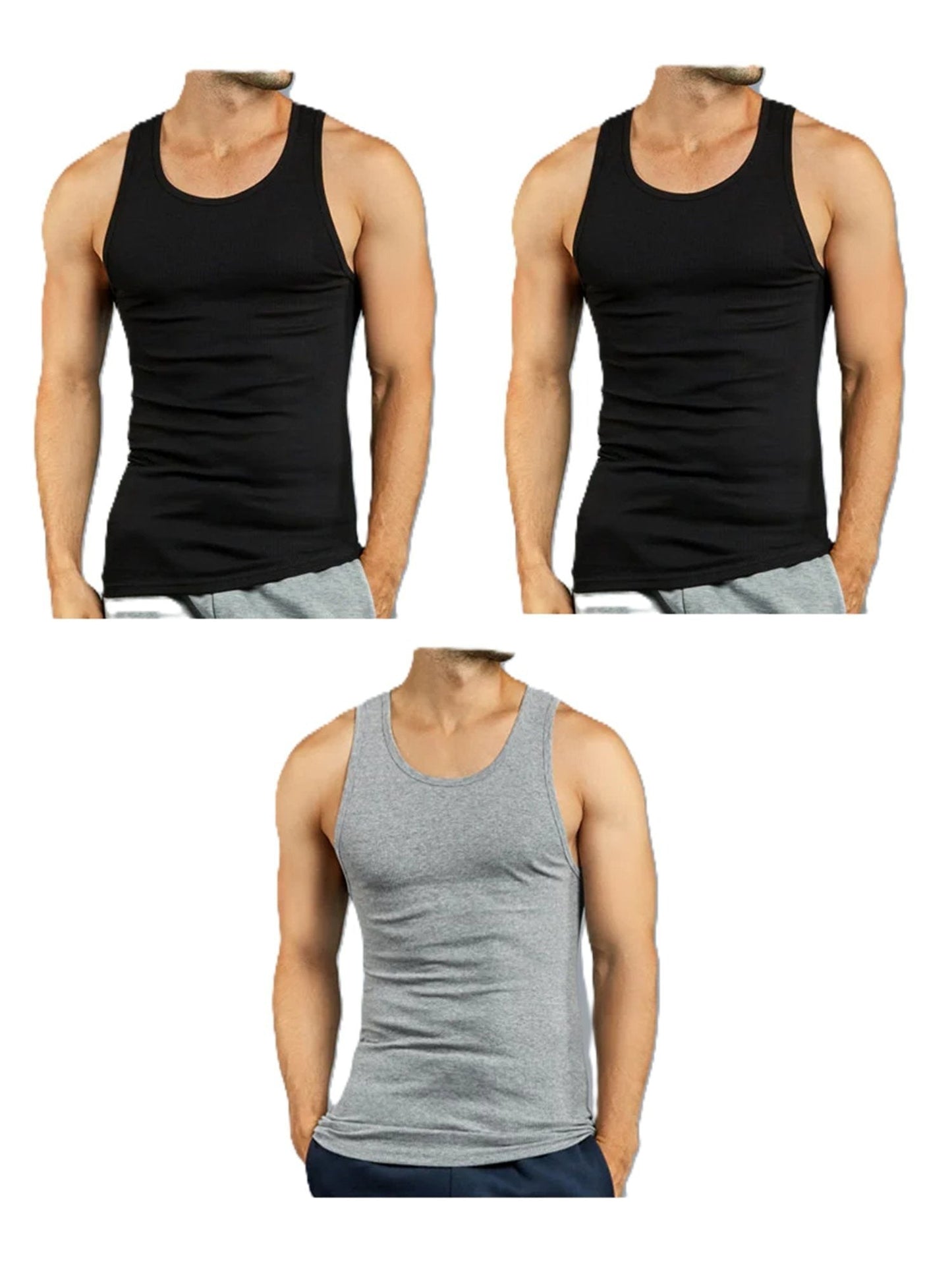 Men's Solid Color Tank Top - Classic Neck Sleeveless 898789