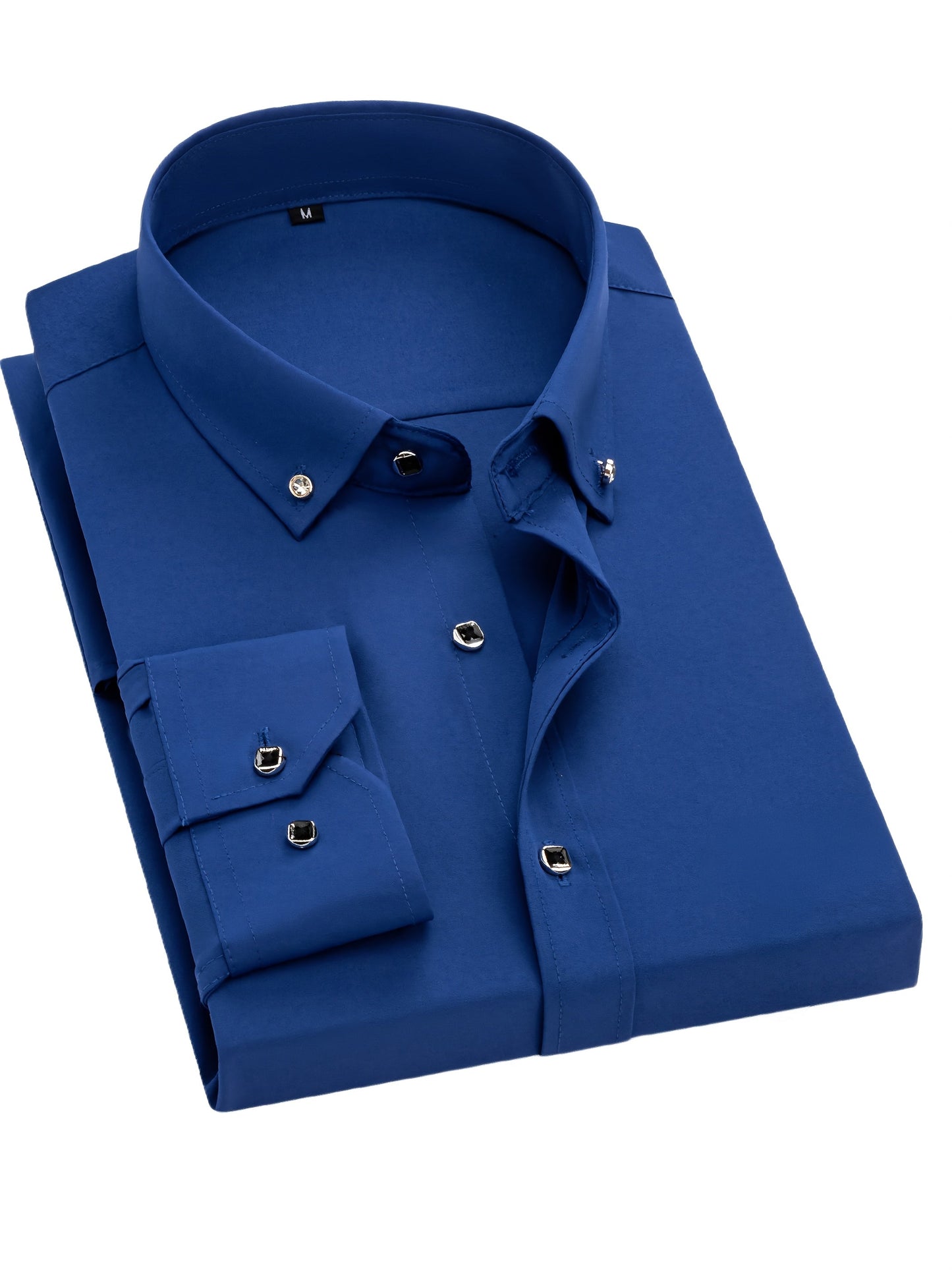 Men's Solid Long Sleeve Dress Shirt - Statement Button