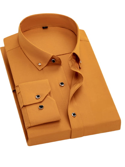Men's Khaki Long-Sleeve Dress - product view 38