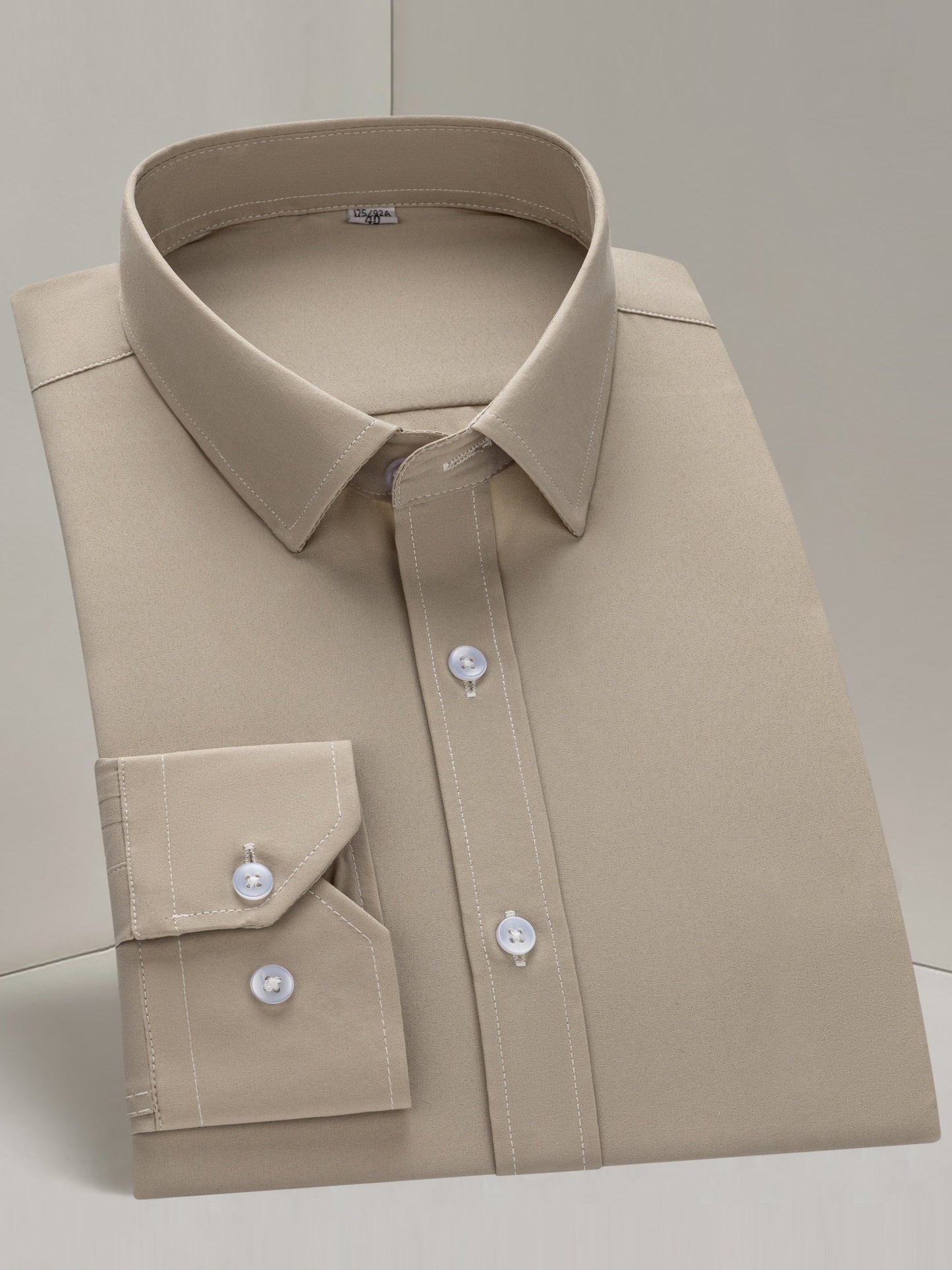 Men's Solid Long Sleeve Dress Shirt - Stretch
