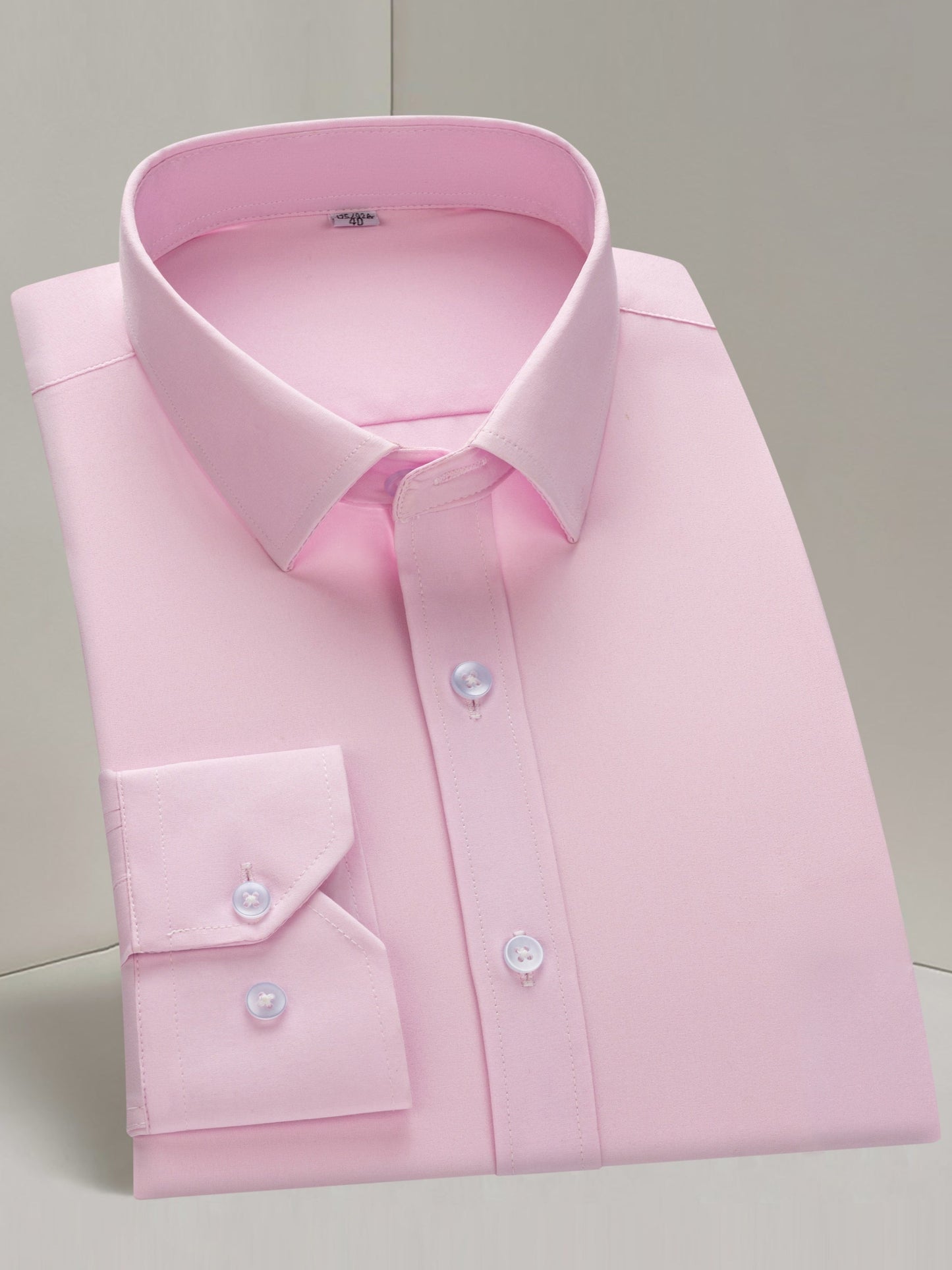 Men's Solid Long Sleeve Dress Shirt - Stretch