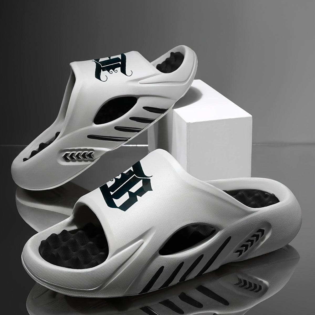 Men's Black Striped Shoes - product view 4