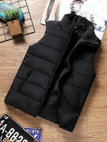 Men'S Vest Suitable for Fall And Winter Featuring a Stand Up Collar Zippered - product view 9