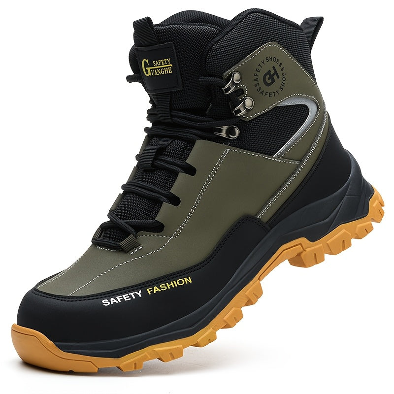 Men's Steel-Toe Work-Style Boots - Rubber Traction Sole and Cushioned Insole variant image - product view 28