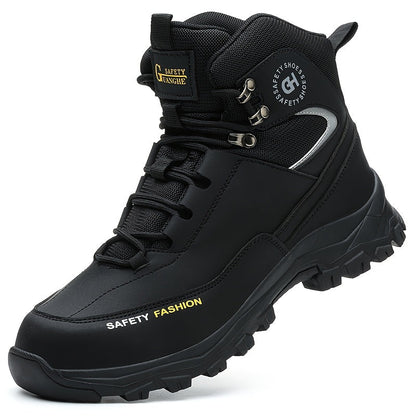 Men's Steel-Toe Work-Style Boots - Rubber Traction Sole and Cushioned Insole variant image