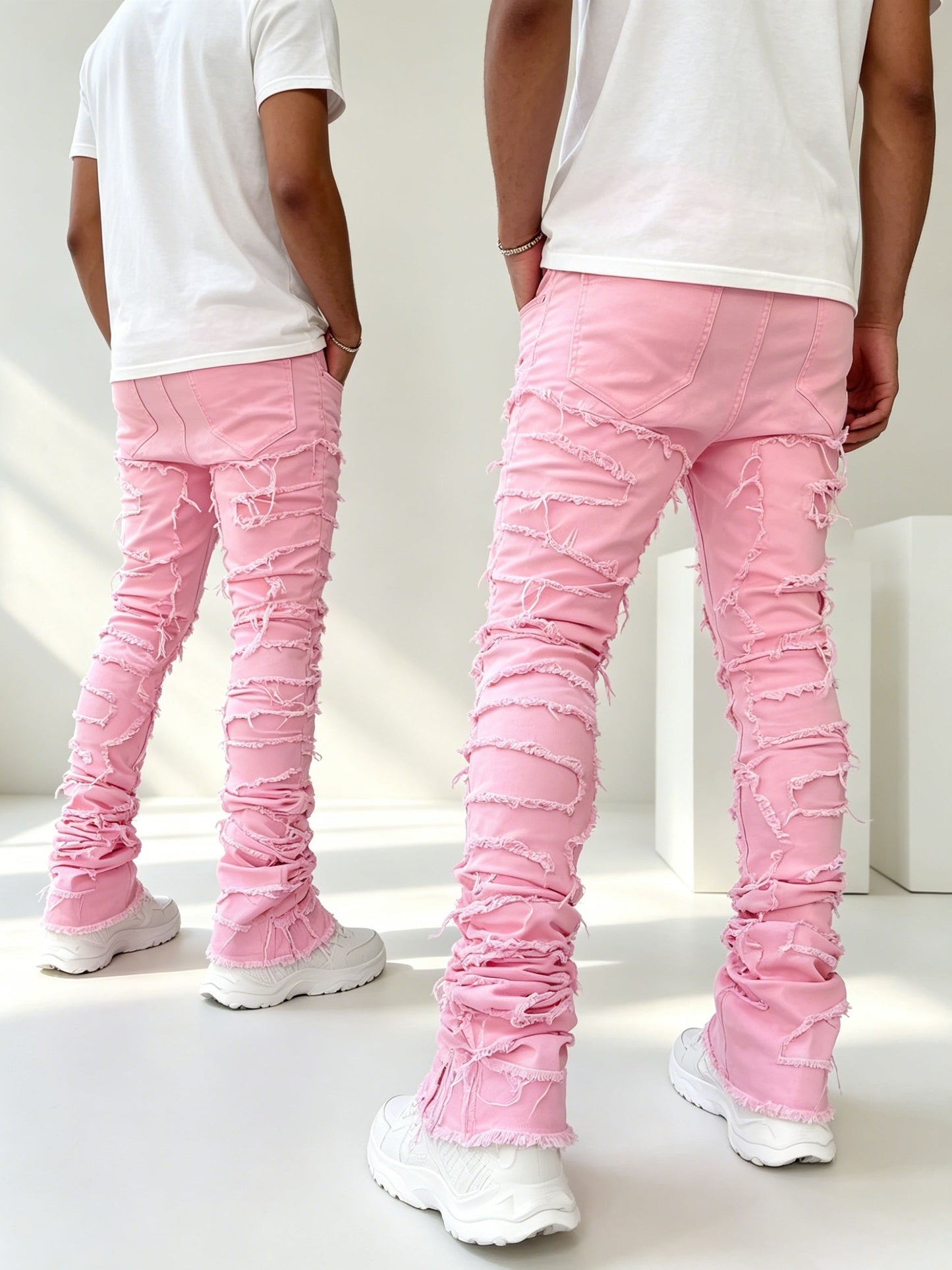 Men's Straight Leg Jeans - Black Denim Clean Finish