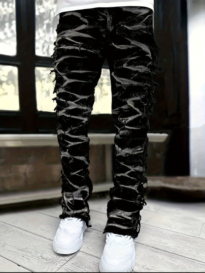 Men's Straight Leg Jeans - Black Denim Clean Finish Modern 636645