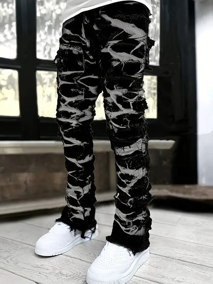 Men's Straight Leg Jeans - Black Denim Clean Finish Modern 636645
