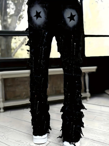 Men's Straight Leg Jeans - Black Denim Clean Finish Modern 636645