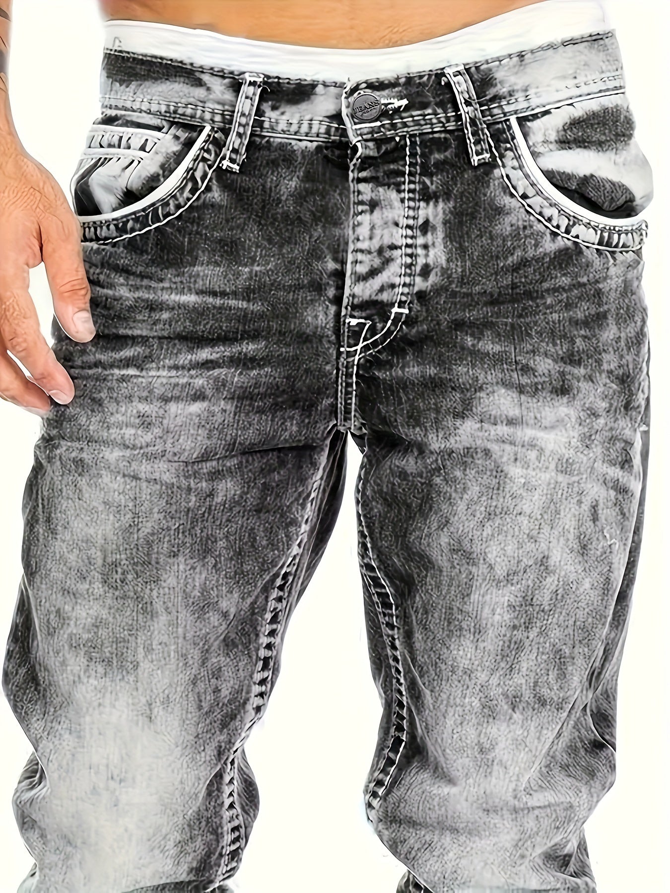 Men's Straight Leg Jeans - Classic Wash Clean Finish