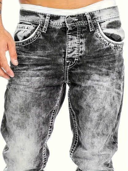 Men's Straight Leg Jeans - Classic Wash Clean Finish
