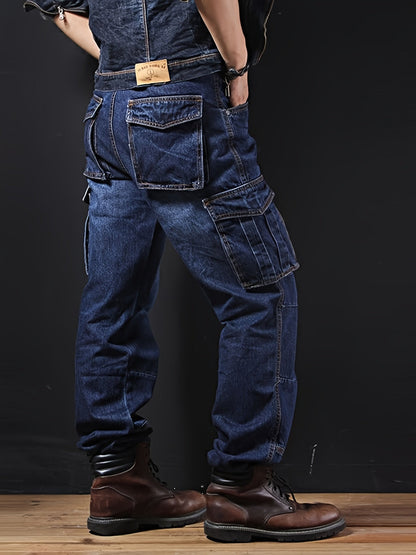 Men's Straight Leg Jeans - Classic Wash Utility Pocket