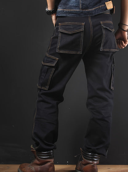 Men's Straight Leg Jeans - Classic Wash Utility Pocket