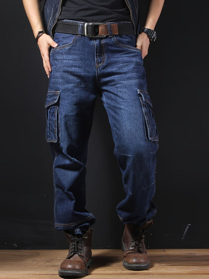 Men's Straight Leg Jeans - Classic Wash Utility Pocket