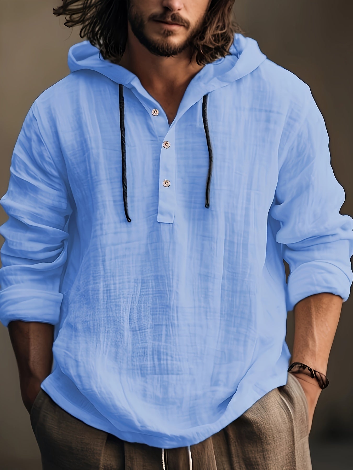 Men's Coffee Brown Long-Sleeve Shirt - product view 4