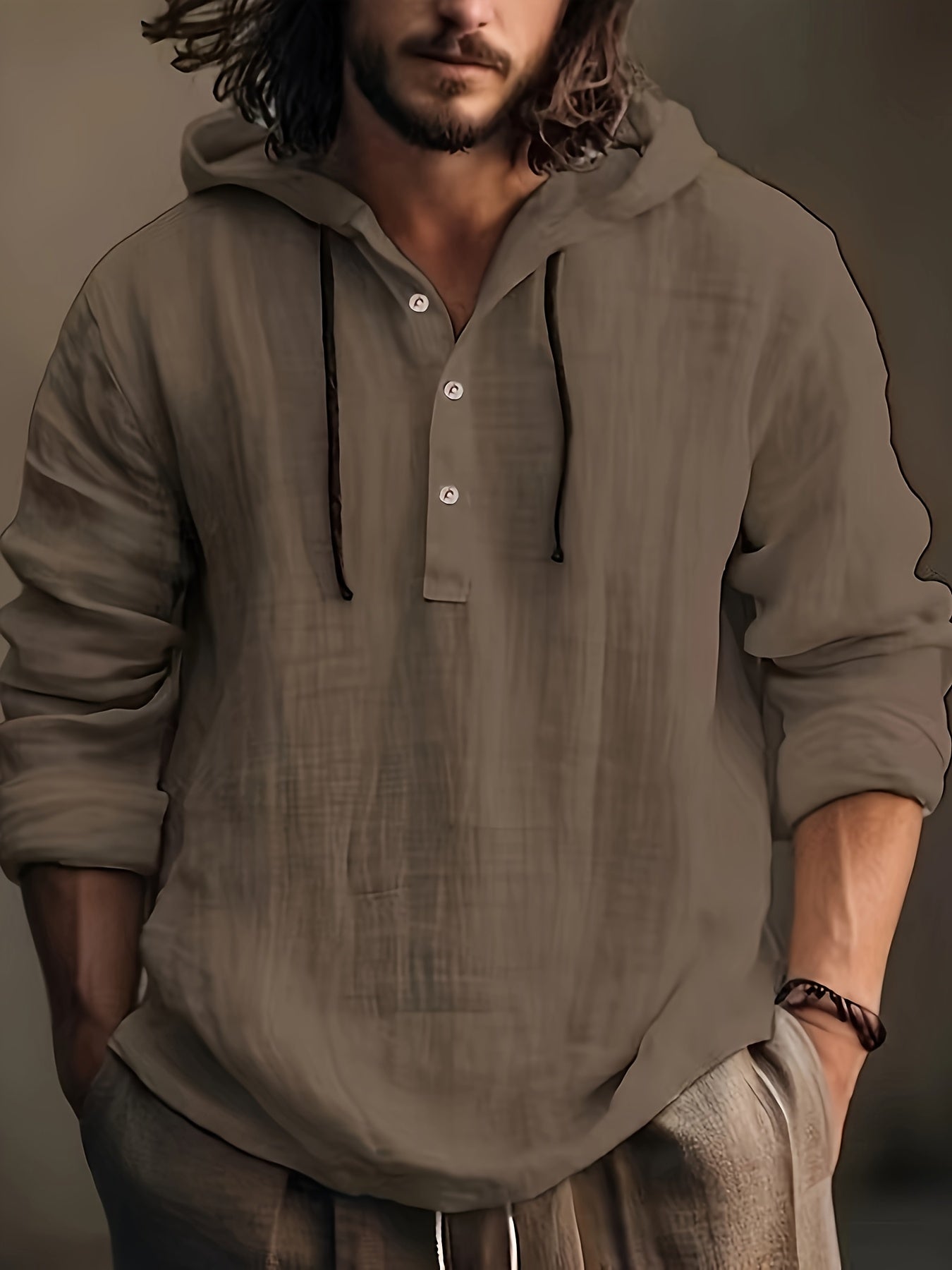 Men's Coffee Brown Long-Sleeve Shirt - product view 3