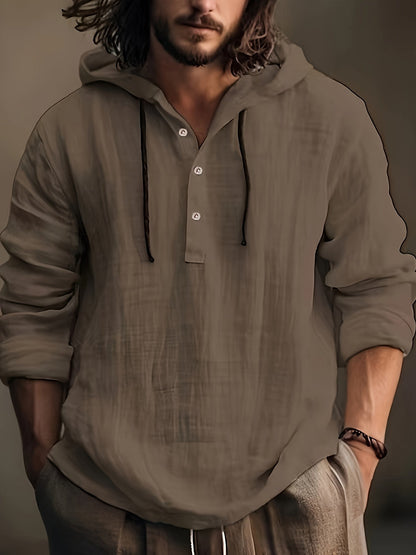 Men's Coffee Brown Long-Sleeve Shirt - product view 3