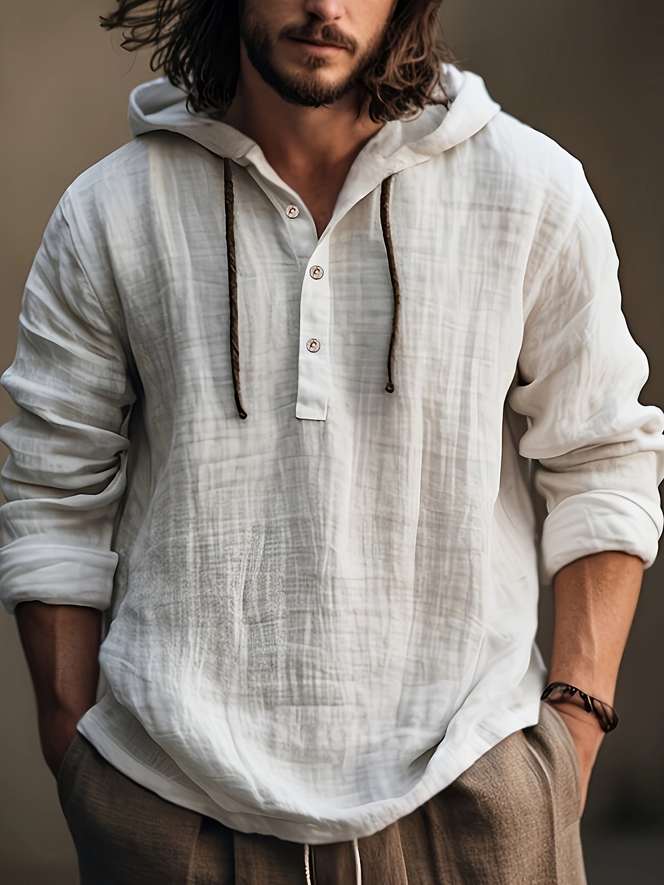 Men's Coffee Brown Long-Sleeve Shirt - product view 6